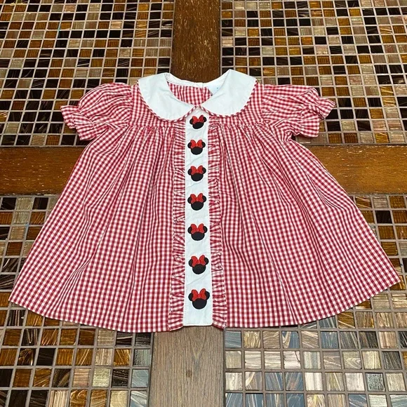 Stitchy Fish Embroidered Mini Mouse Gingham Dress - Picture 2 of 8